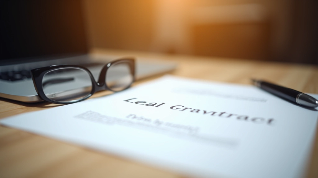 Document legal avec une signature et un stylo posé dessus, représentant les aspects légaux du compte joint